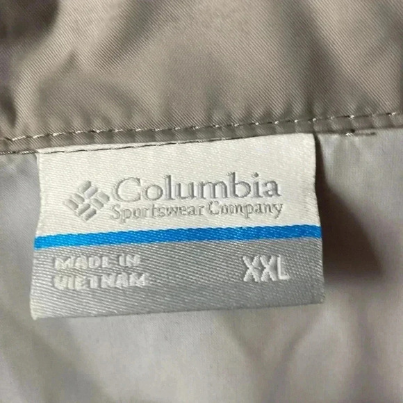 COLUMBIA MENS SIZE XXL GRAY LIGHTWEIGHT JACKET  STOWAWAY HOOD EUC ZIP FRONT - Picture 8 of 12